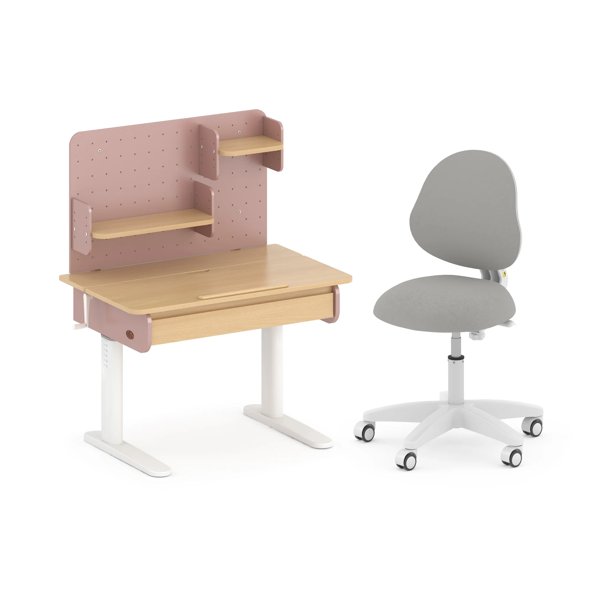 Ergonomic Desk with Pegboard Bookshelf and Study Chair Bundle - Image 19