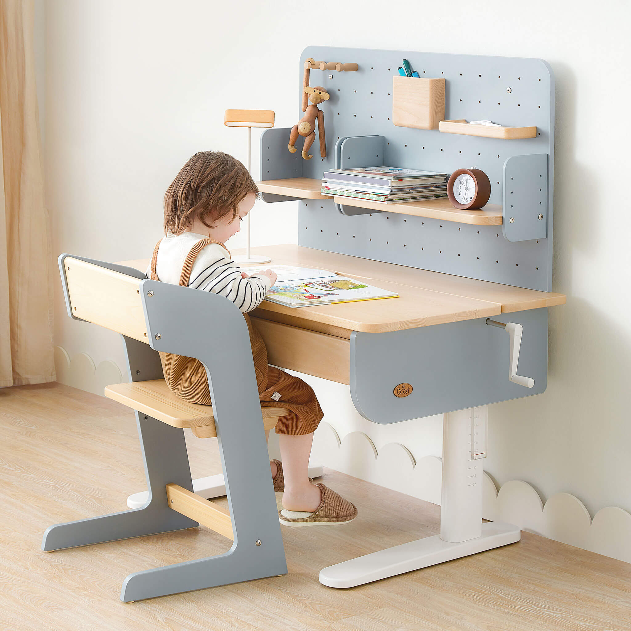 Ergonomic Desk with Pegboard Bookshelf and Study Chair Bundle - Image 3