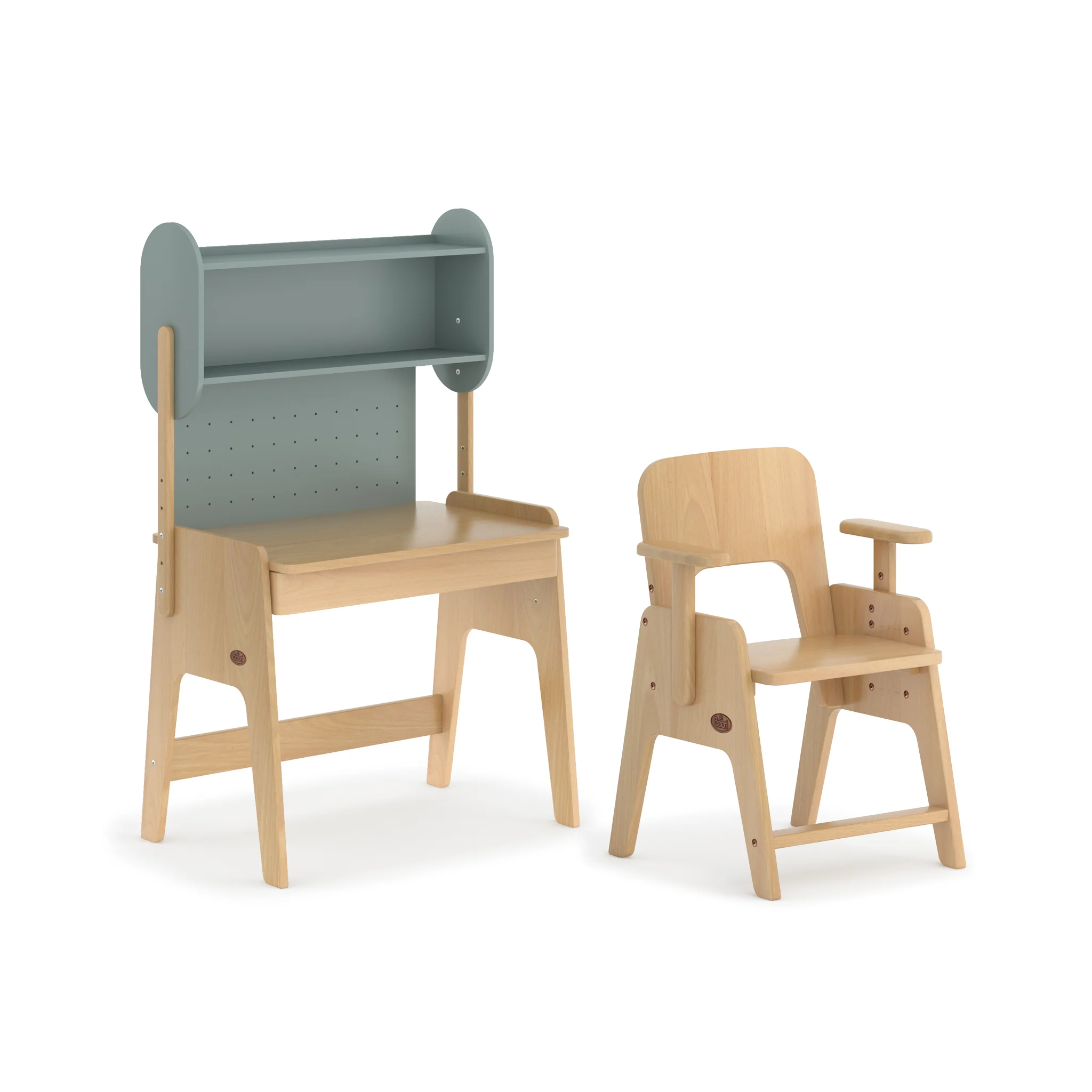 Euler Desk with Pegboard Hutch, Study Chair - Image 11