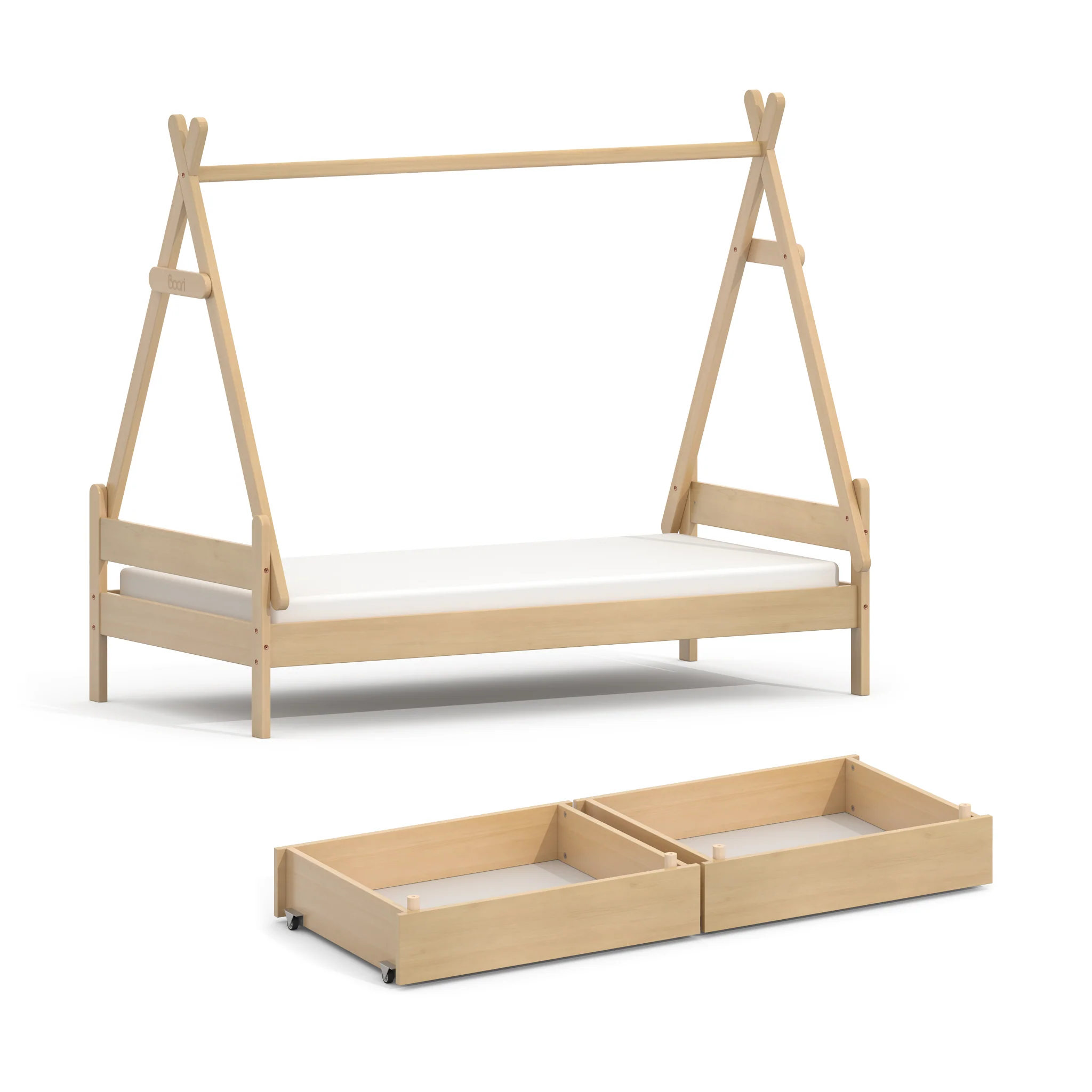 Forest Teepee Single Bed + Under‑Bed Storage Drawers