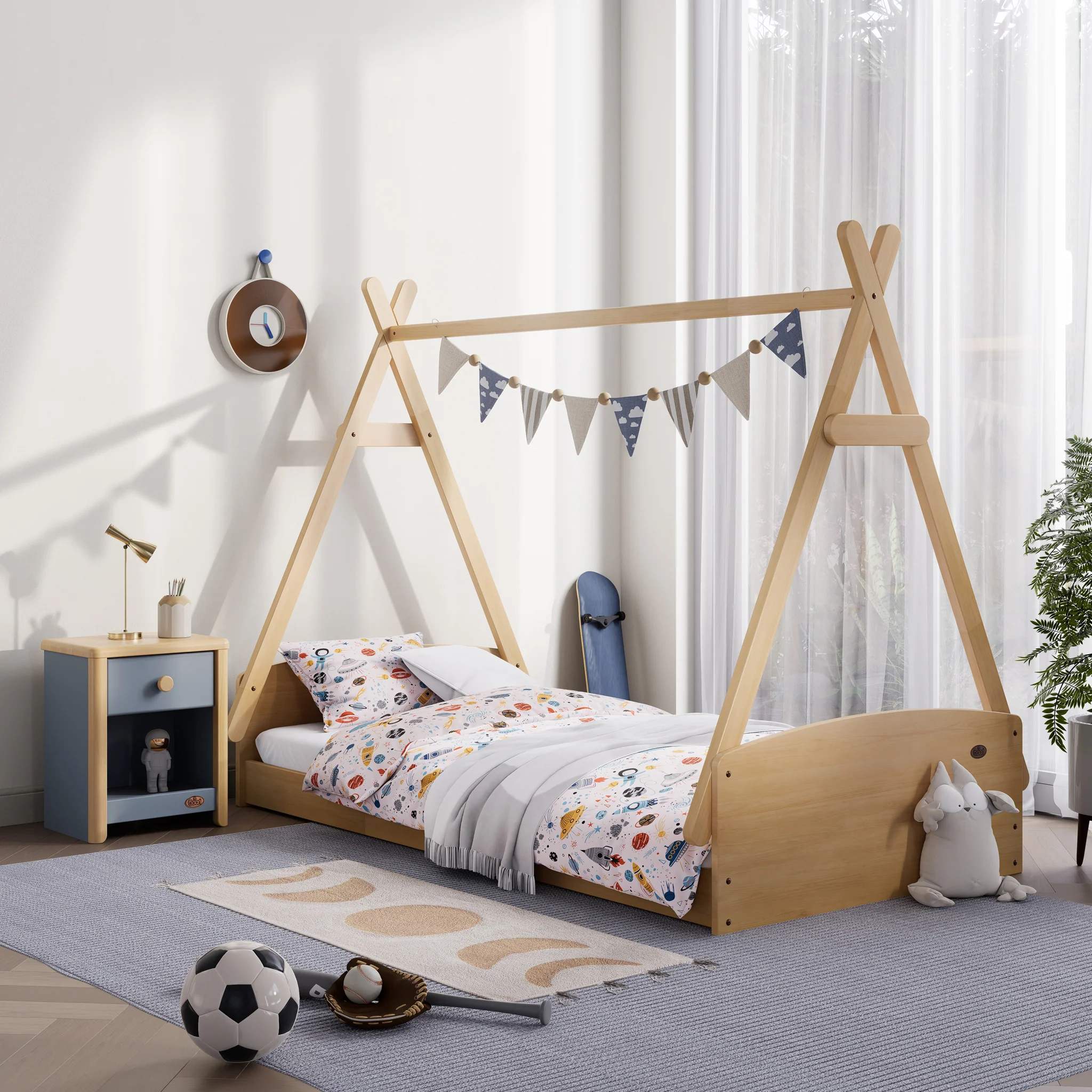 Matilda Single Floor Bed with Teepee Roof Frame Bundle - Image 3