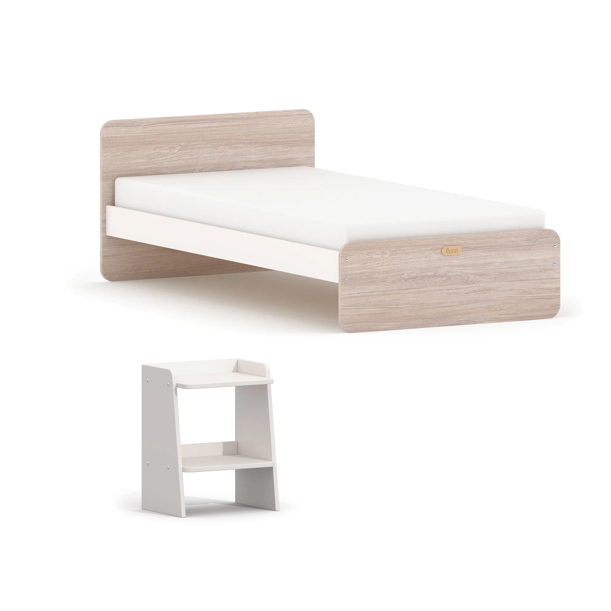 Neat Single Bed with Mattress and Bedside Table Bundle - Image 7