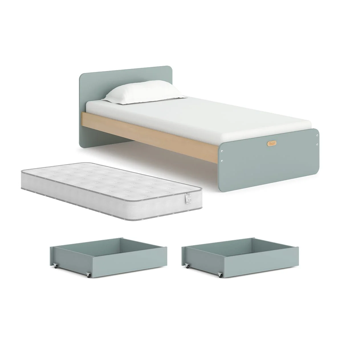 Neat Single Bed with Mattress and Under Bed Storage Bundle - Image 4