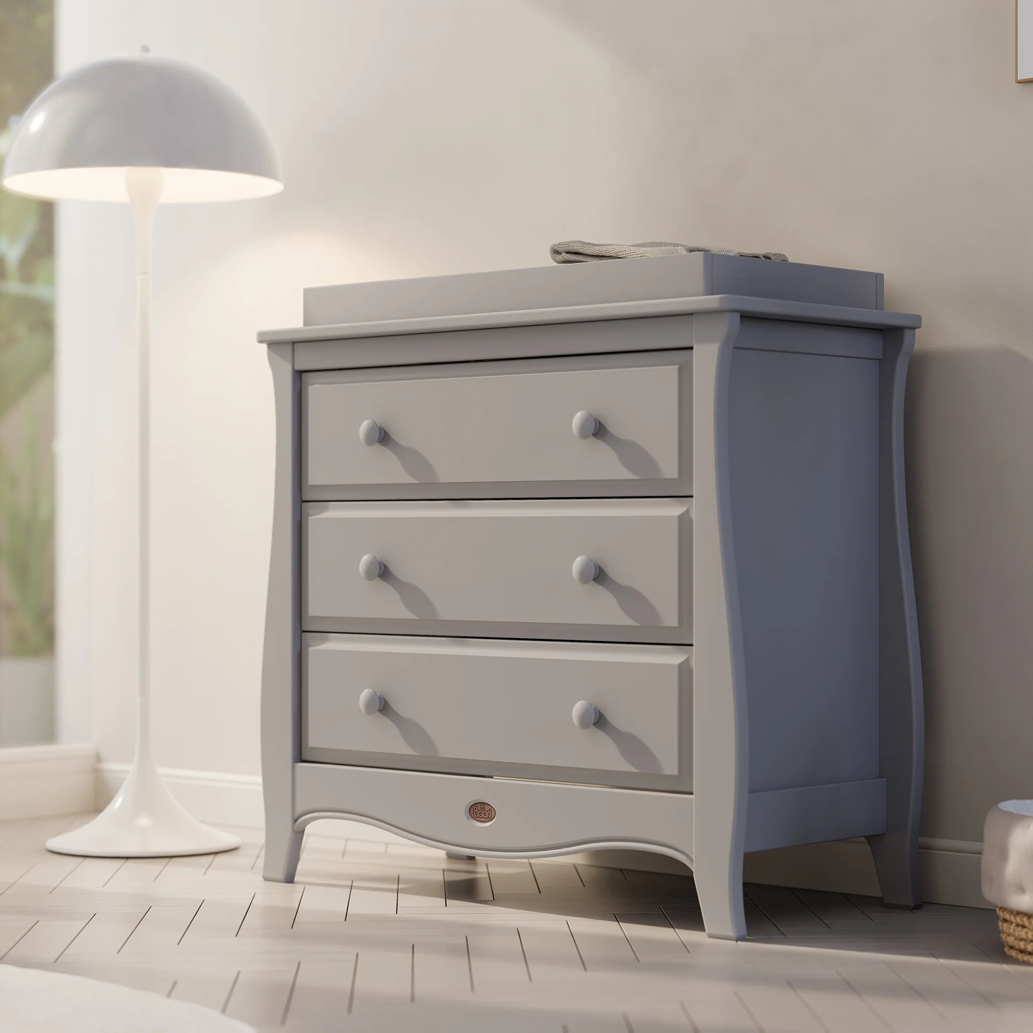 Sleigh 3 Drawer Chest (Smart Assembly) Pebble - Image 10