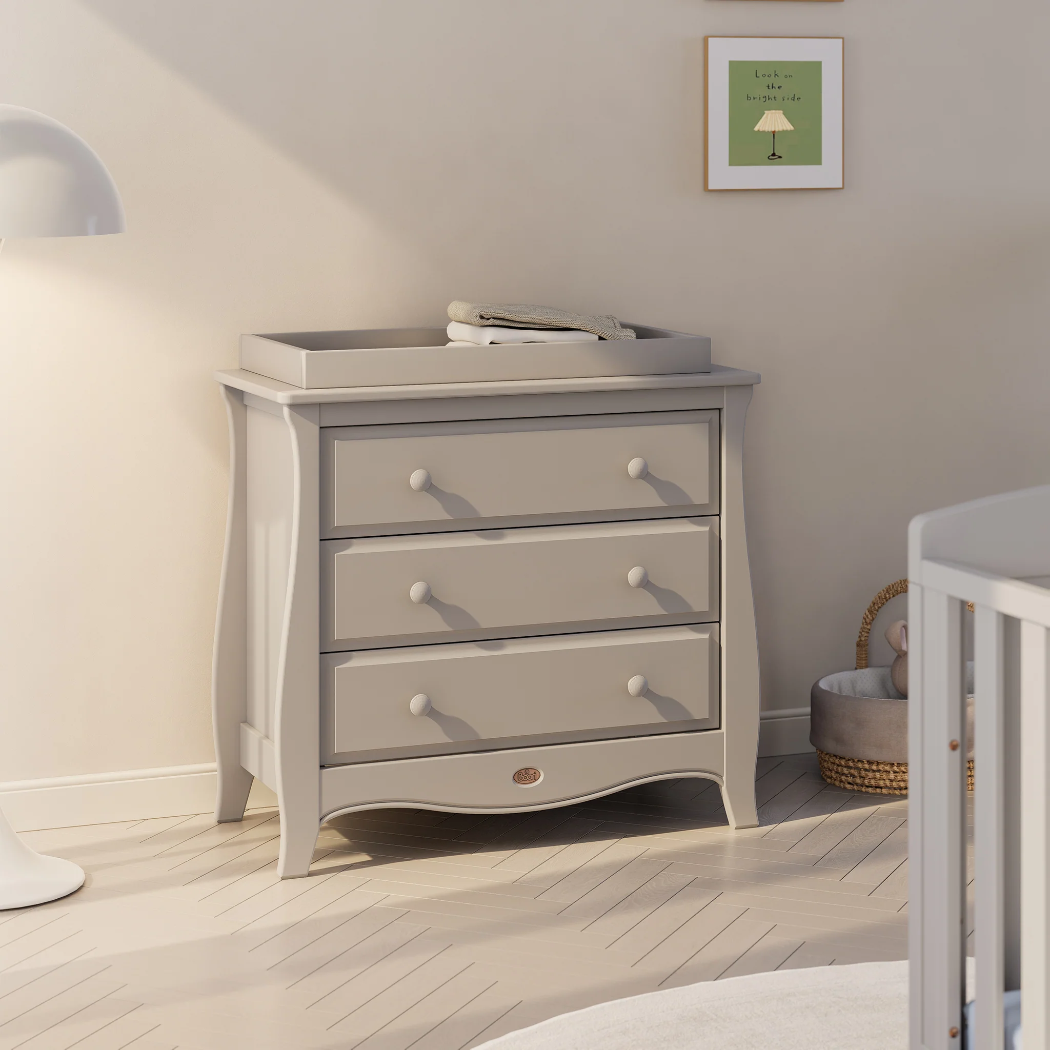 Sleigh 3 Drawer Chest (Smart Assembly) Pebble - Image 11