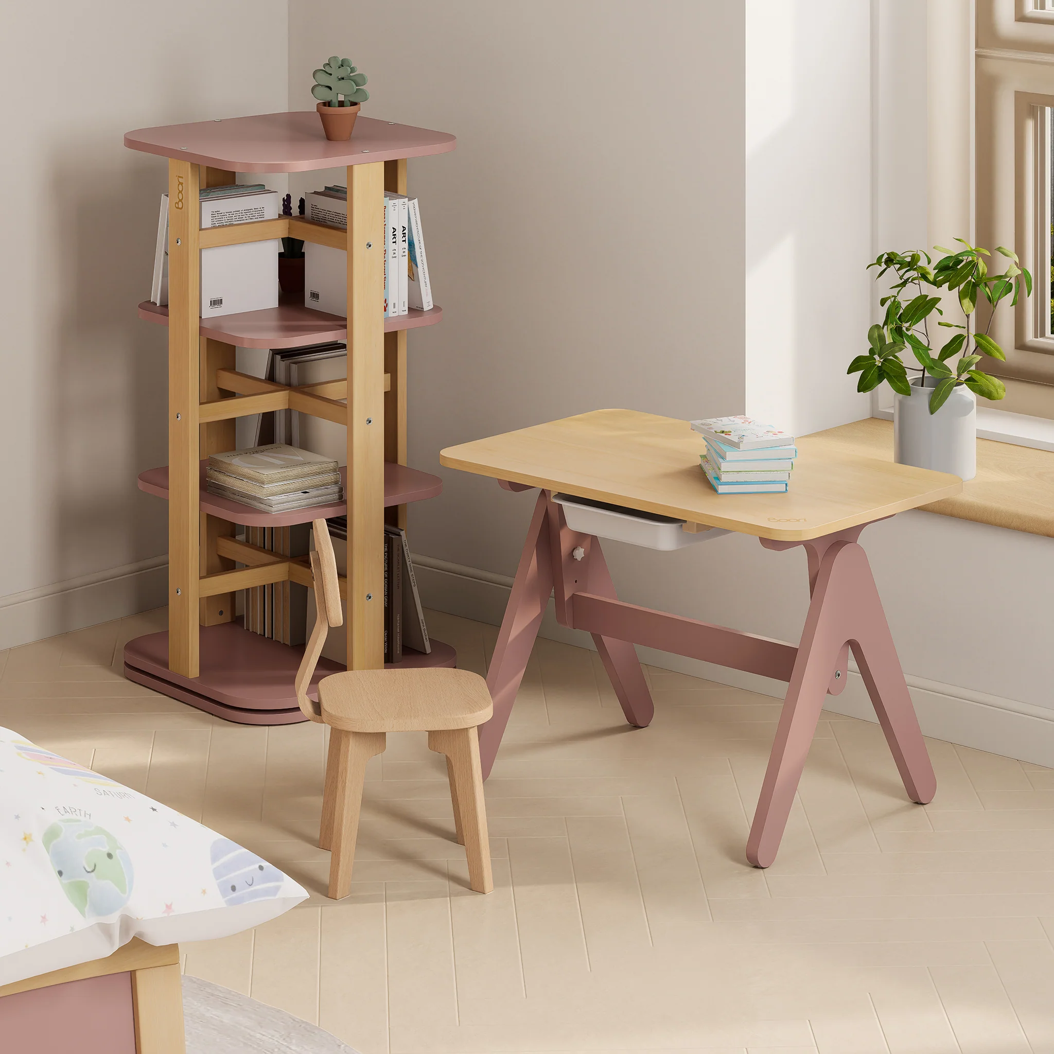 Tidy Learning Table with 2 Chairs and Bookshelf Bundle - Image 15