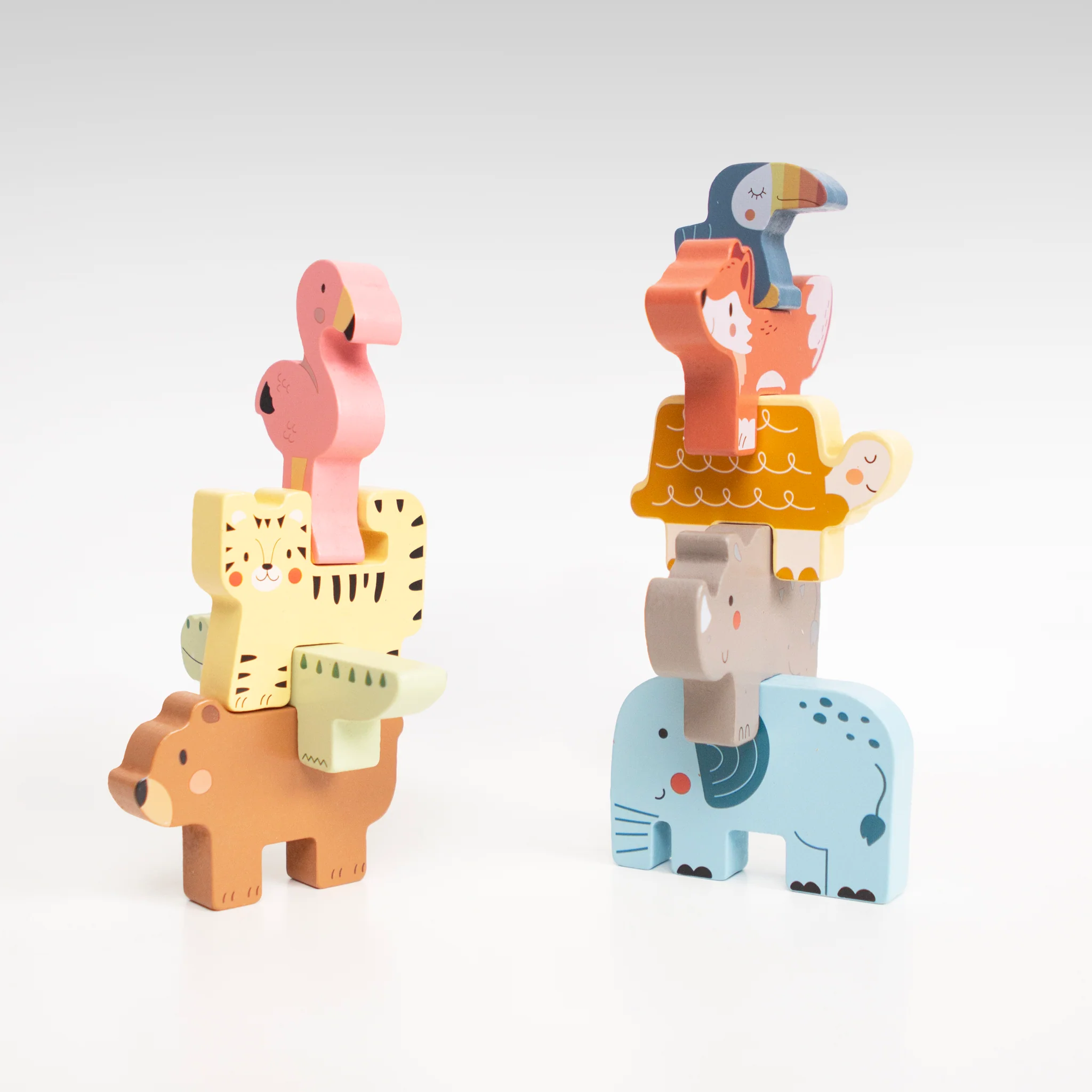 Tooky Wooden Animal Stacking Blocks Set | Educational Toy for Toddlers - Image 4