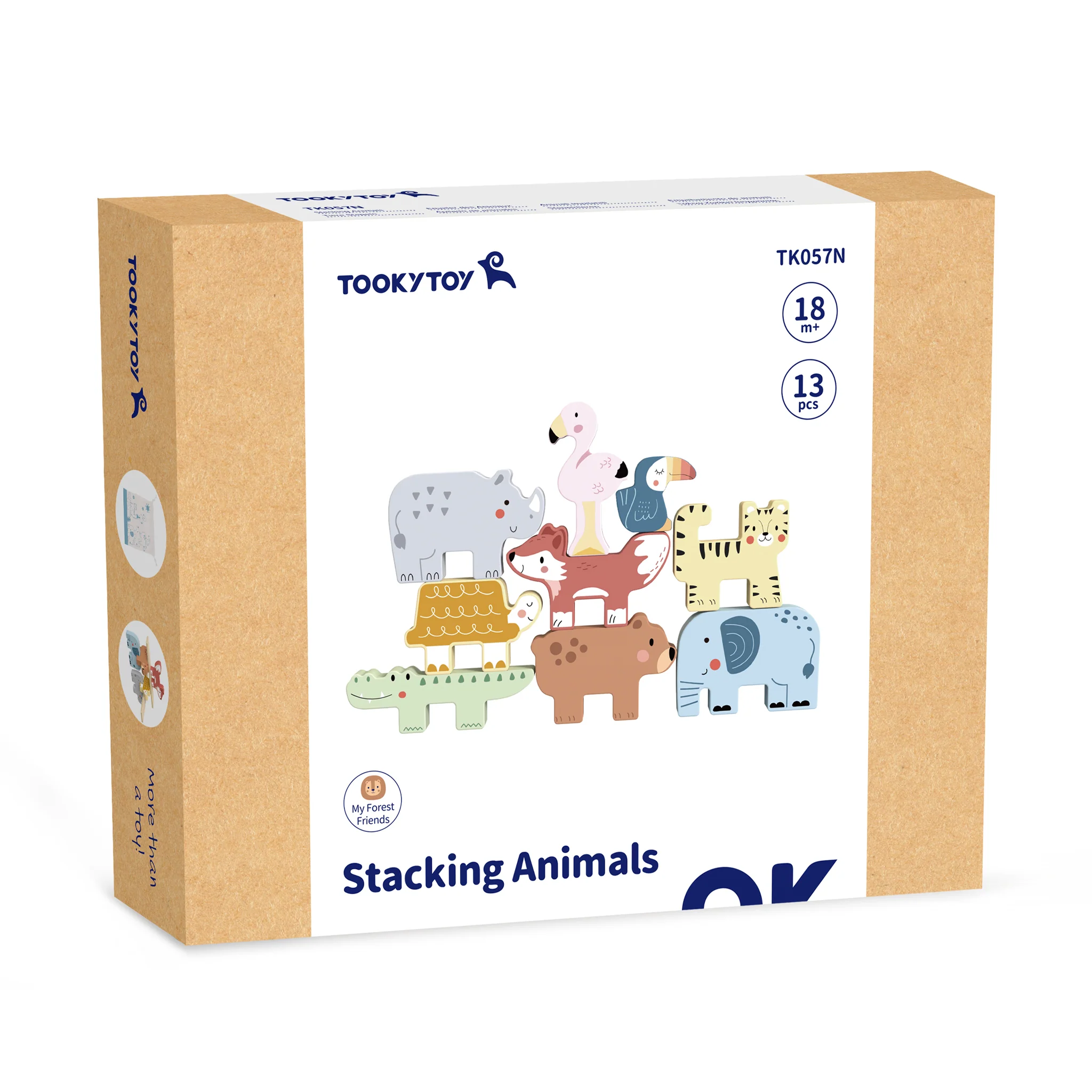 Tooky Wooden Animal Stacking Blocks Set | Educational Toy for Toddlers - Image 8